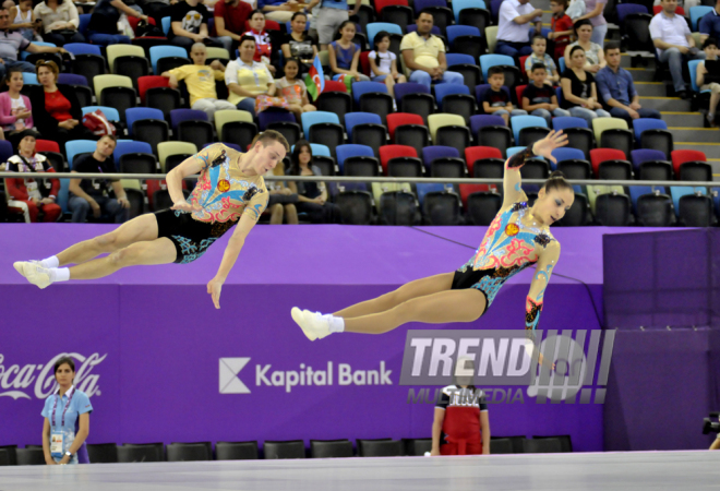 Avropa Oyunları çərçivəsində aerobika gimnastikası üzrə final yarışları. Bakı, Azərbaycan, 21 iyun 2015 